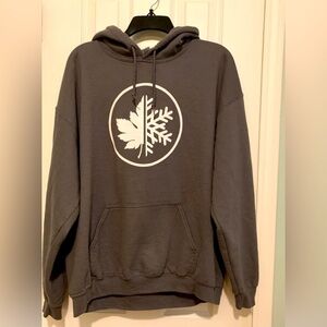 Gildan Maple Leaf gray sweatshirt hoodie, L
